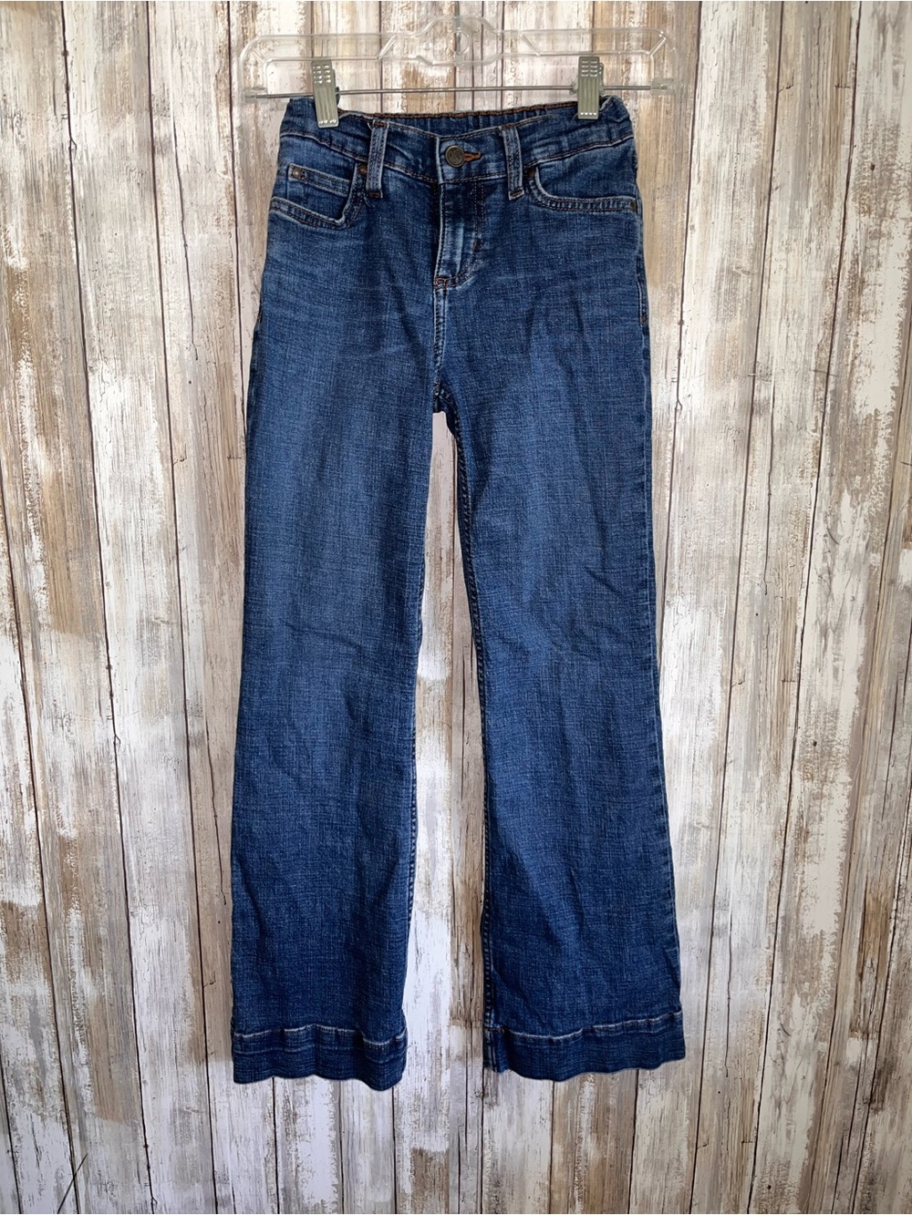 Wrangler Girls Bootcut Jeans Pink Embroidered Pocket Stretch Size 10 - Picture 3 of 8